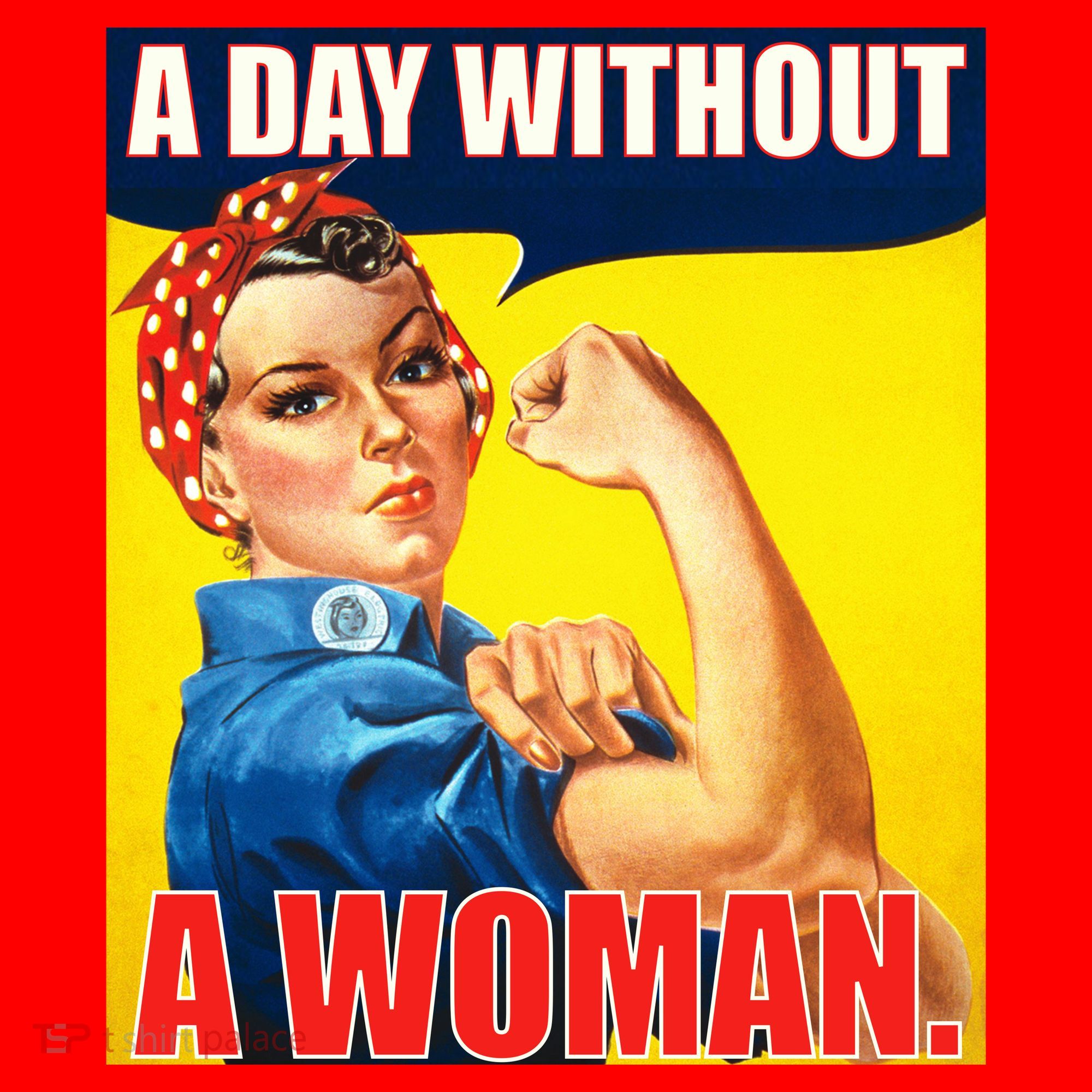 A Day Without A Woman Rosie Riveter WWII Poster Santa Hat