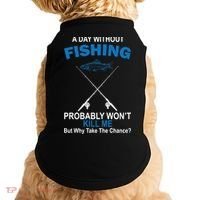 A Day Without Fishing Funny Doggie Tank thumb 0