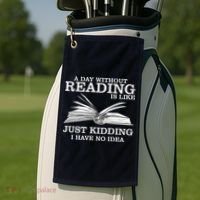 A Day Without Reading Golf Towel thumb 2