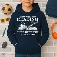 A Day Without Reading Kids Hoodie thumb 2