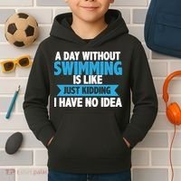 A Day Without Swimming  Kids Hoodie thumb 2
