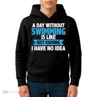 A Day Without Swimming  Kids Hoodie thumb 4