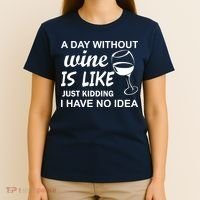 A Day Without Wine Is like Just Kidding I Have No idea T-Shirt thumb 4