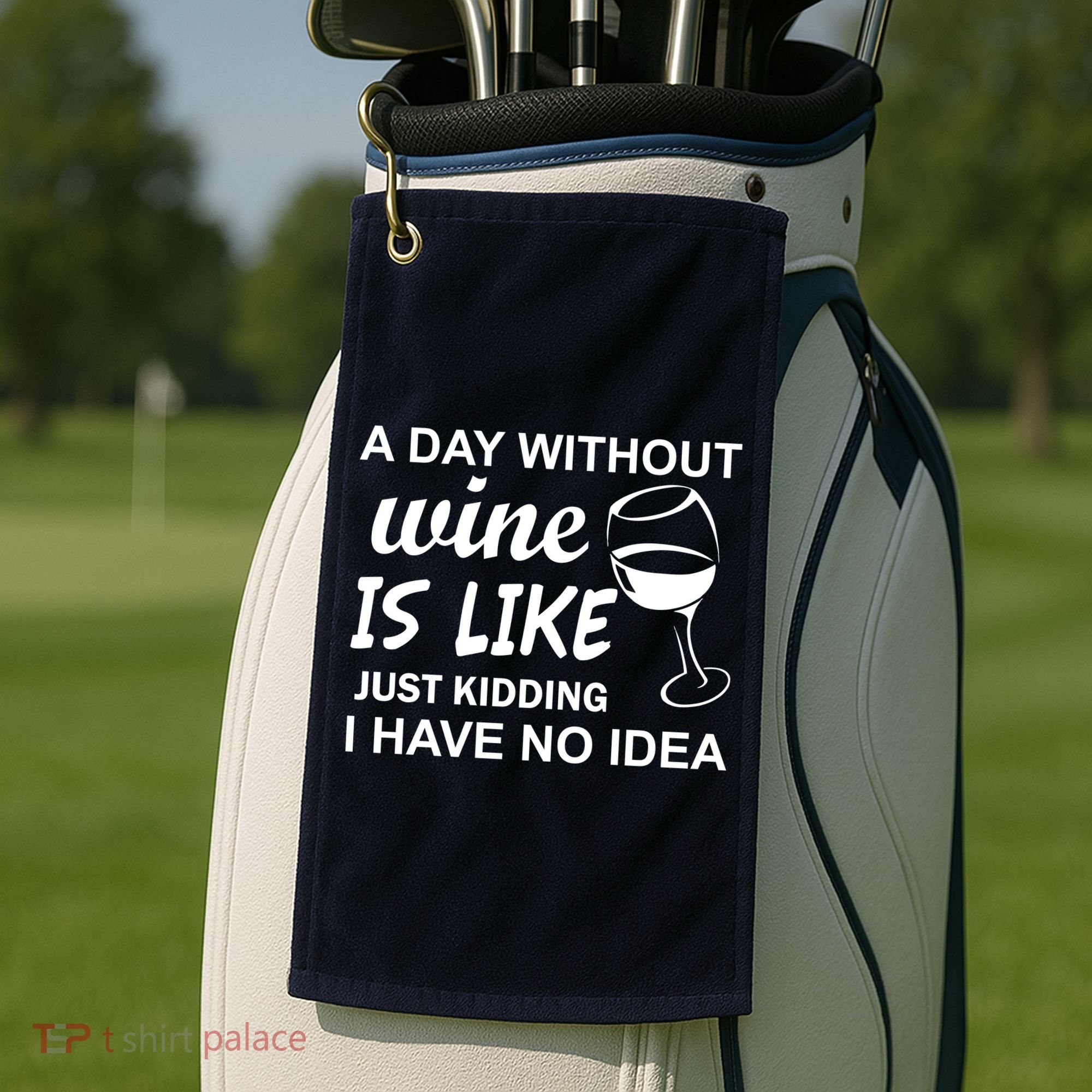 A Day Without Wine Is like Just Kidding I Have No idea Golf Towel