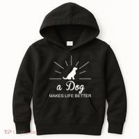 A Dog Makes Life Better Kids Hoodie thumb 0