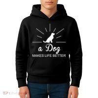 A Dog Makes Life Better Kids Hoodie thumb 4