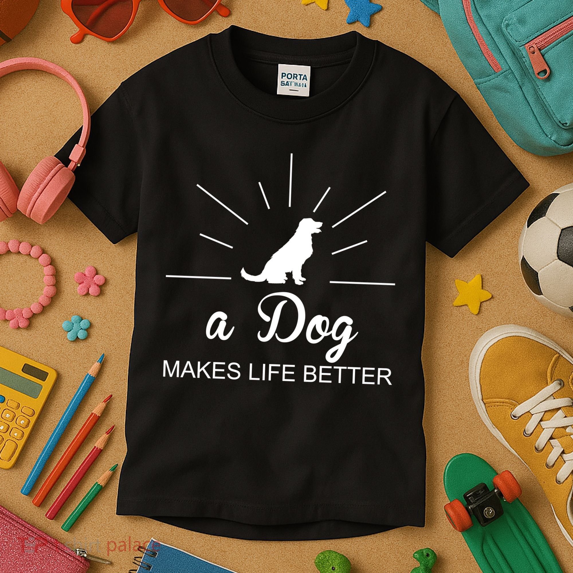 A Dog Makes Life Better Kids T-Shirt