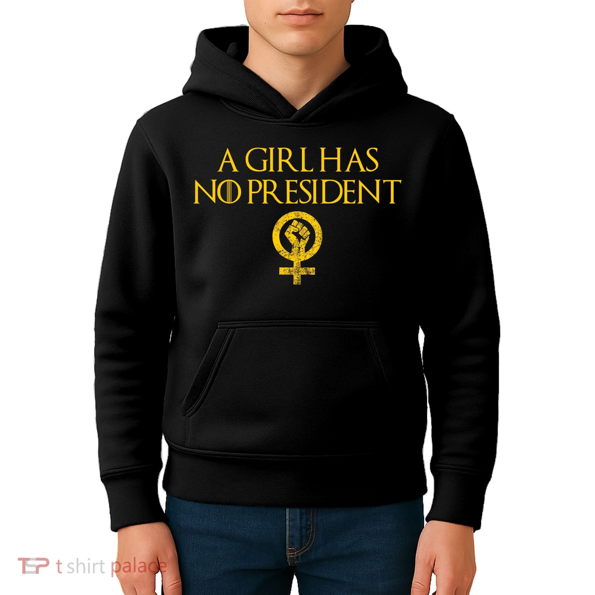 A Girl Has No President Resist Anti Trump Kids Hoodie