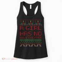 A Girl Has No Ugly Sweater Funny Christmas Women's Tank Top thumb 0
