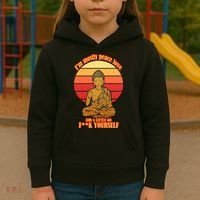 A little Go F**k Yourself Funny Buddha Kids Hoodie thumb 3