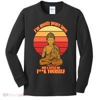 A little Go F**k Yourself Funny Buddha Kids Long Sleeve Shirt thumb 0