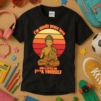 A little Go F**k Yourself Funny Buddha Kids T-Shirt thumb 3
