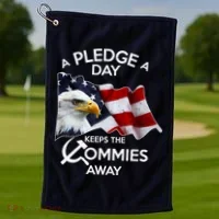 A Pledge A Dat Keeps The s Commies Away Golf Towel thumb 1