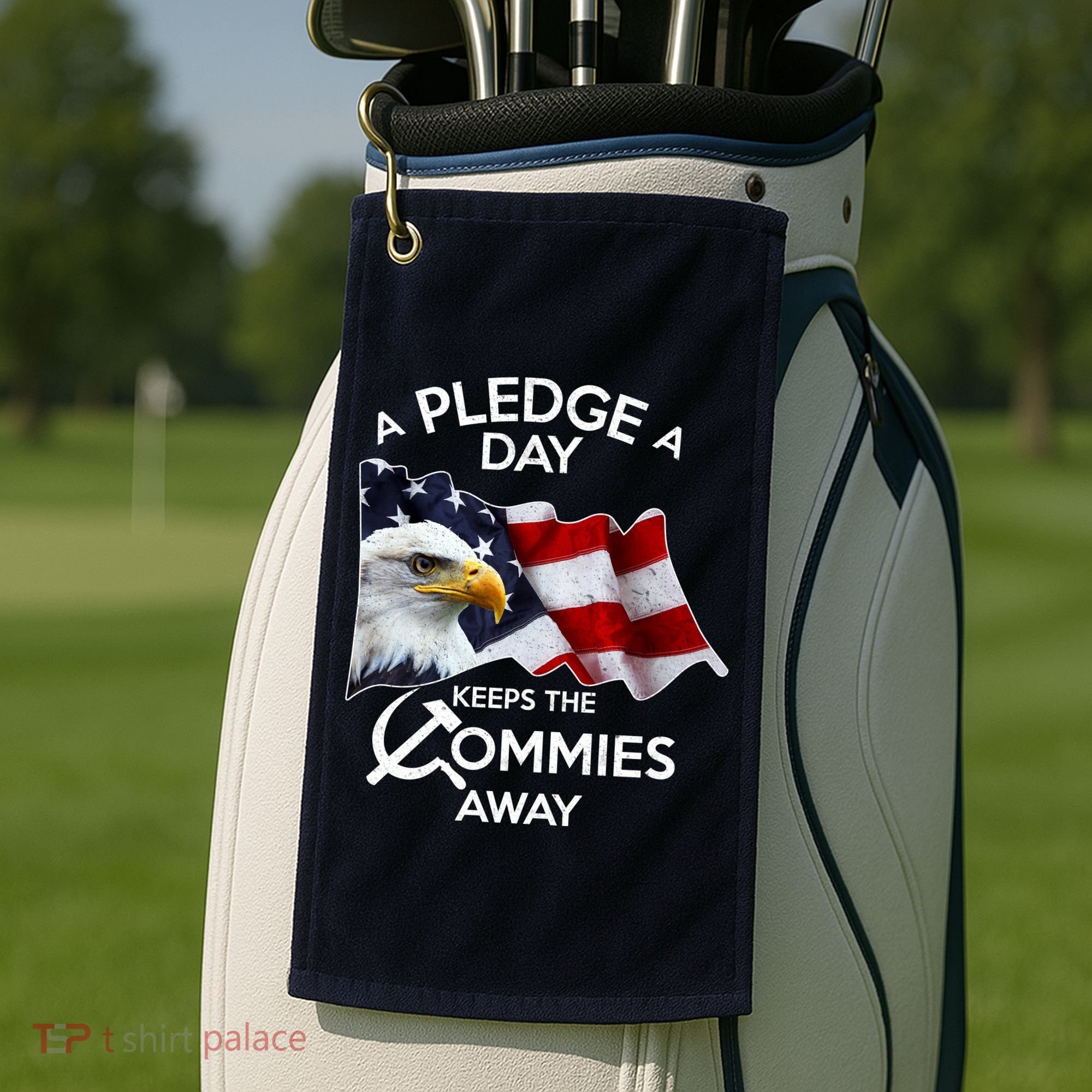 A Pledge A Dat Keeps The s Commies Away Golf Towel