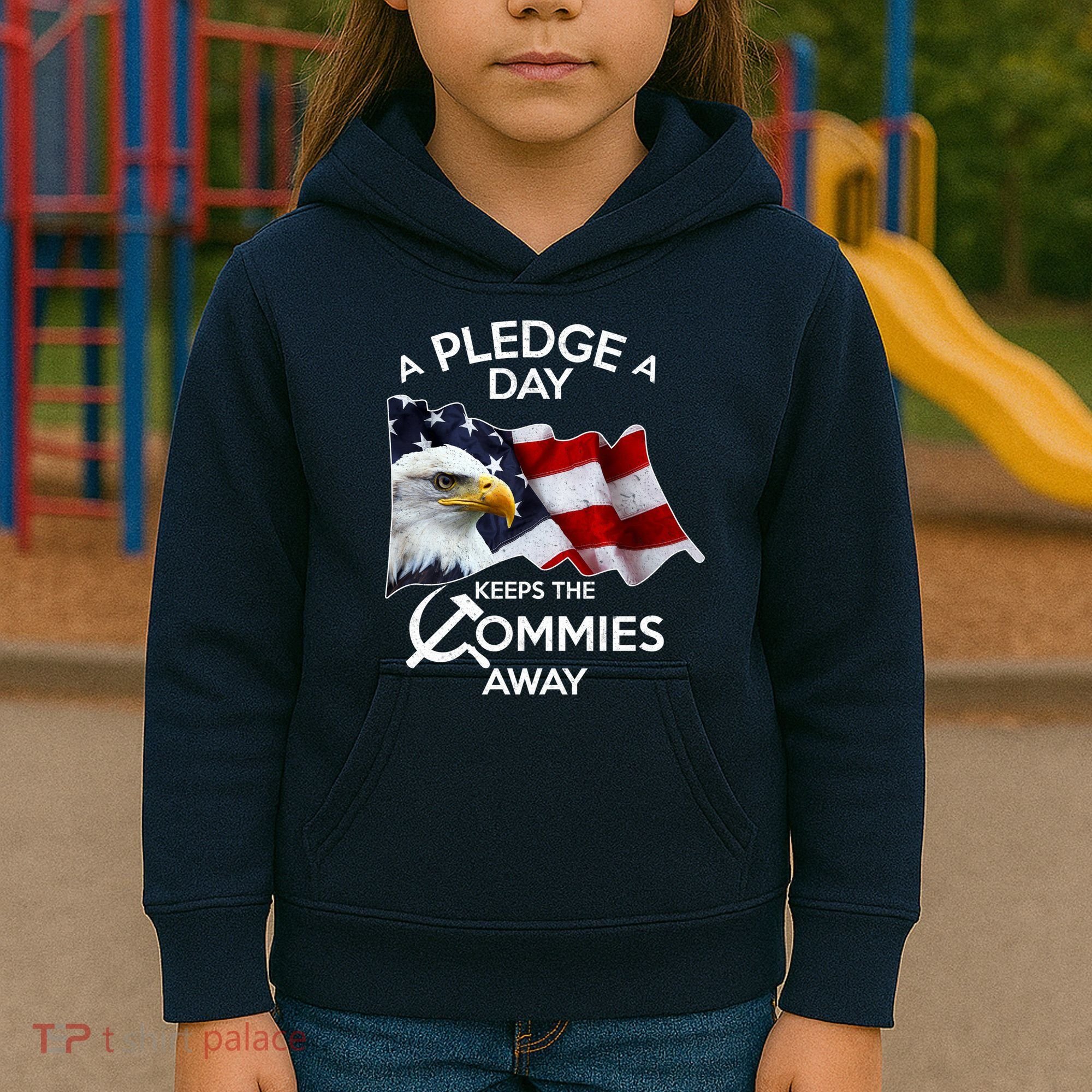 A Pledge A Dat Keeps The s Commies Away Kids Hoodie