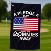 A Pledge A Day Keeps The Commies Away Golf Towel thumb 1