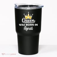 A Queen Was Born In April Birthday Tumbler thumb 0