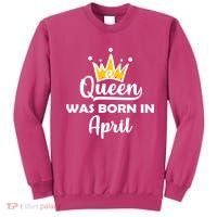 A Queen Was Born In April Birthday Sweatshirt thumb 0