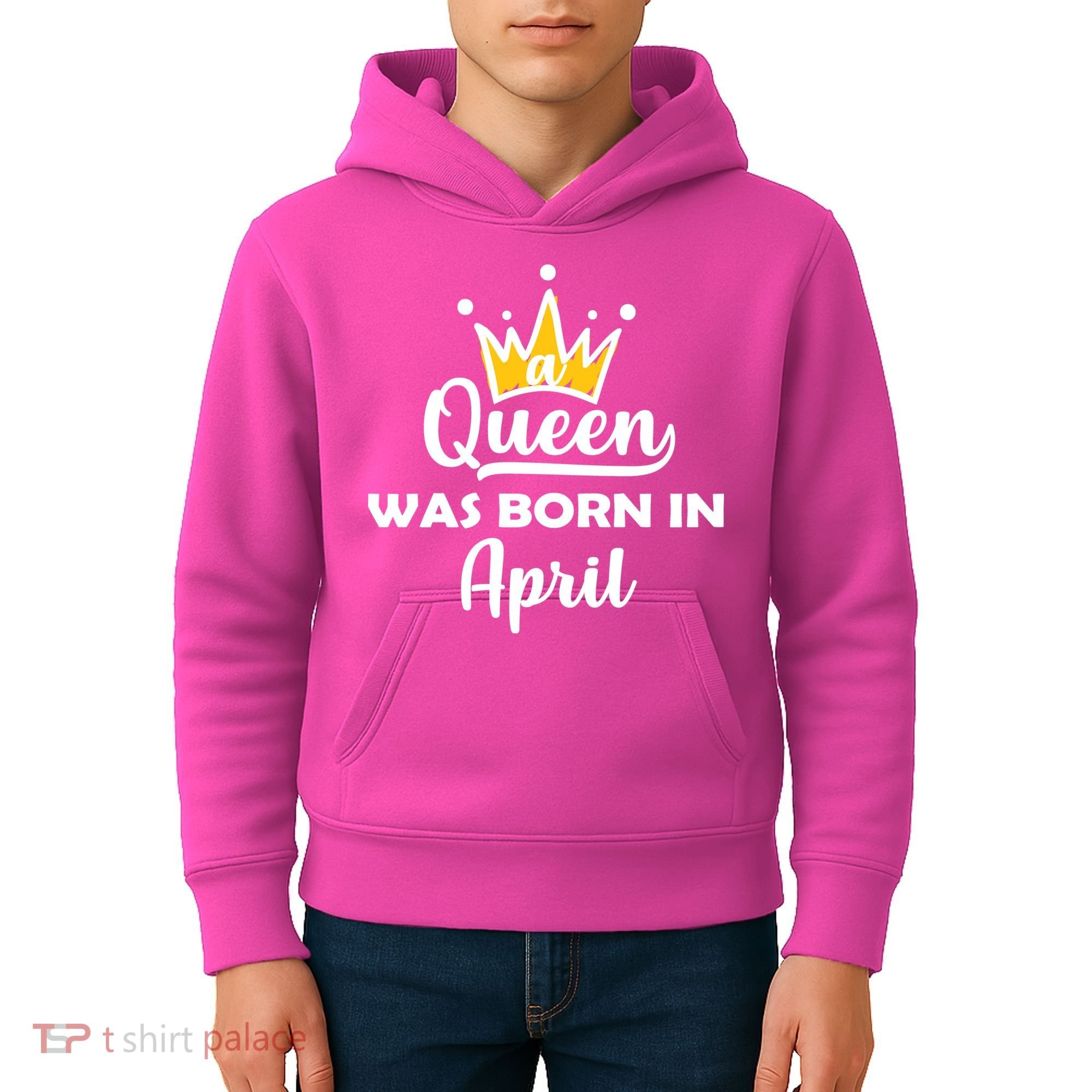 A Queen Was Born In April Birthday Kids Hoodie