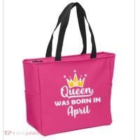 A Queen Was Born In April Birthday Tote Bag thumb 2