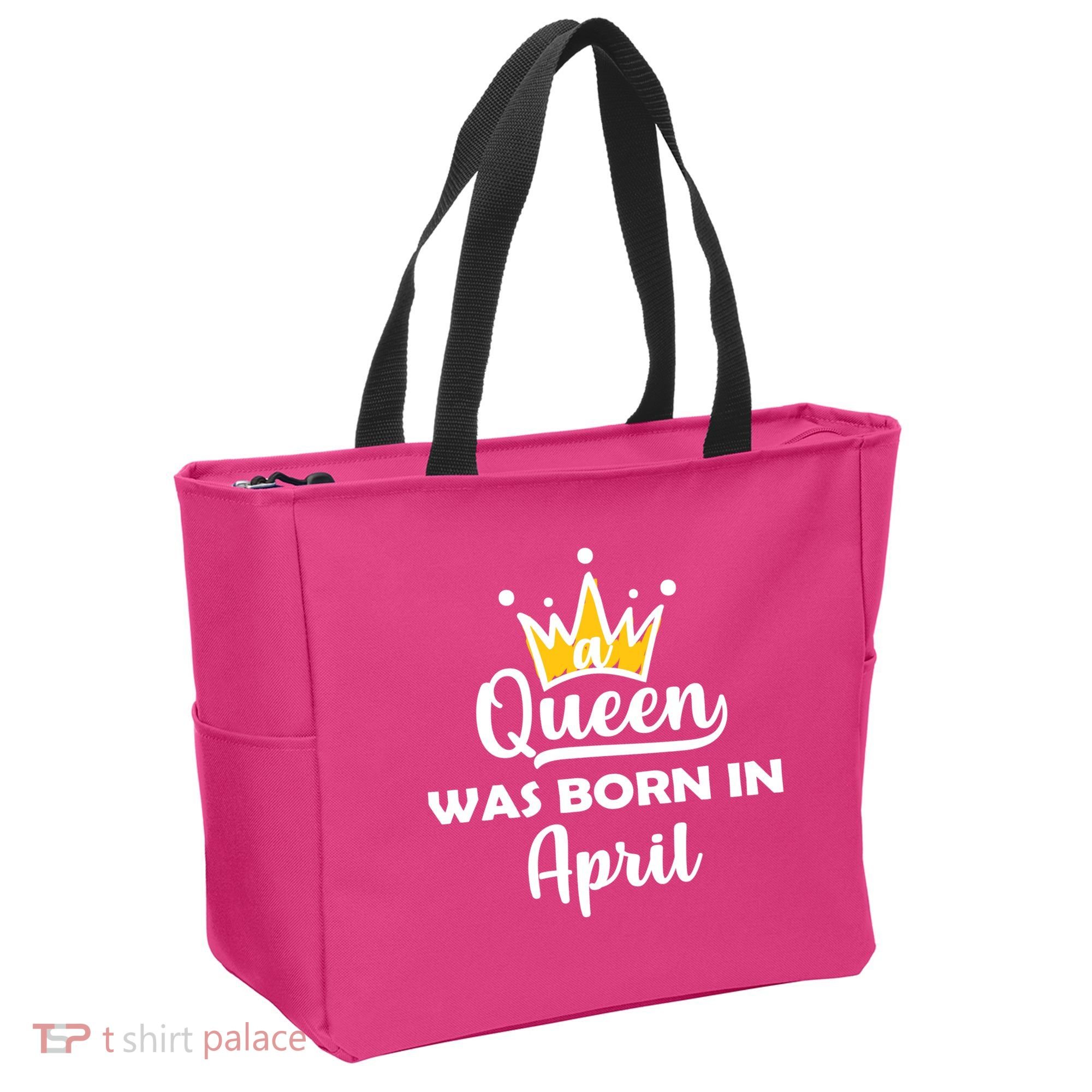 A Queen Was Born In April Birthday Tote Bag