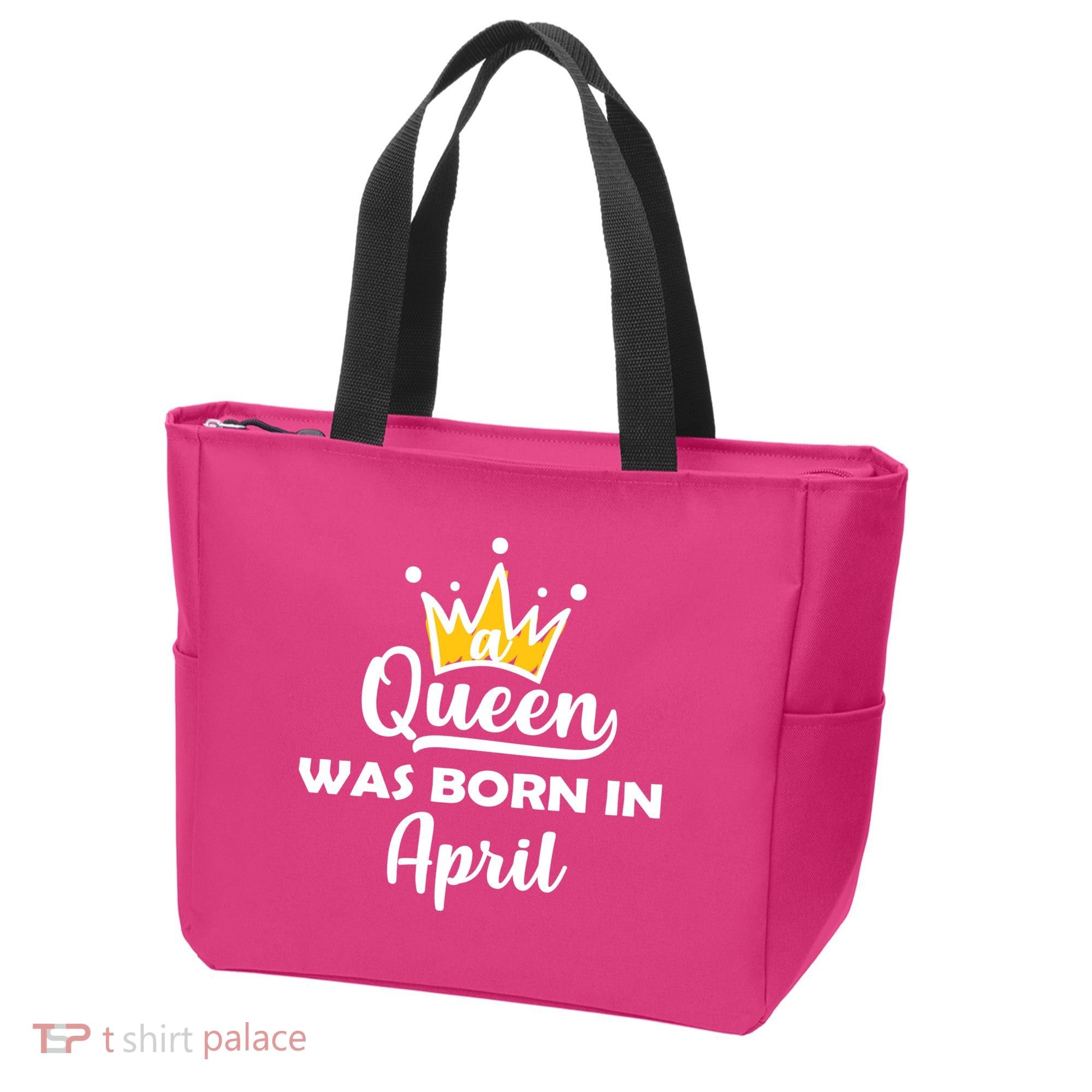 A Queen Was Born In April Birthday Tote Bag