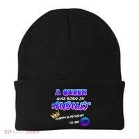 A Queen Was Born In August Happy Birthday To Me Beanie thumb 0