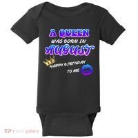 A Queen Was Born In August Happy Birthday To Me Baby Bodysuit thumb 0