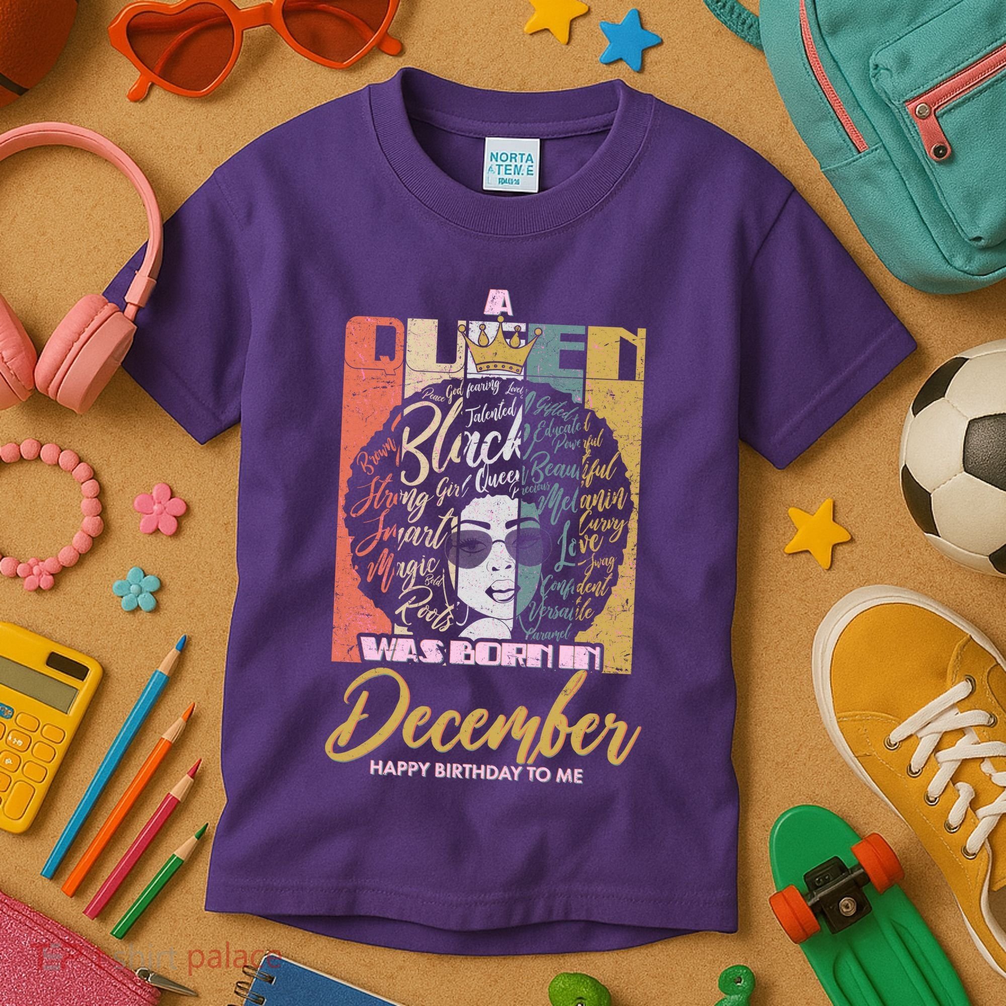 A Queen Was Born In December Kids T-Shirt
