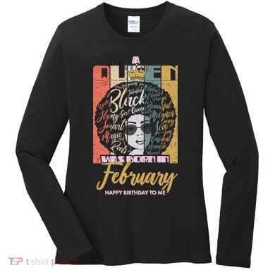 A Queen was Born in February Women's Long Sleeve Shirt