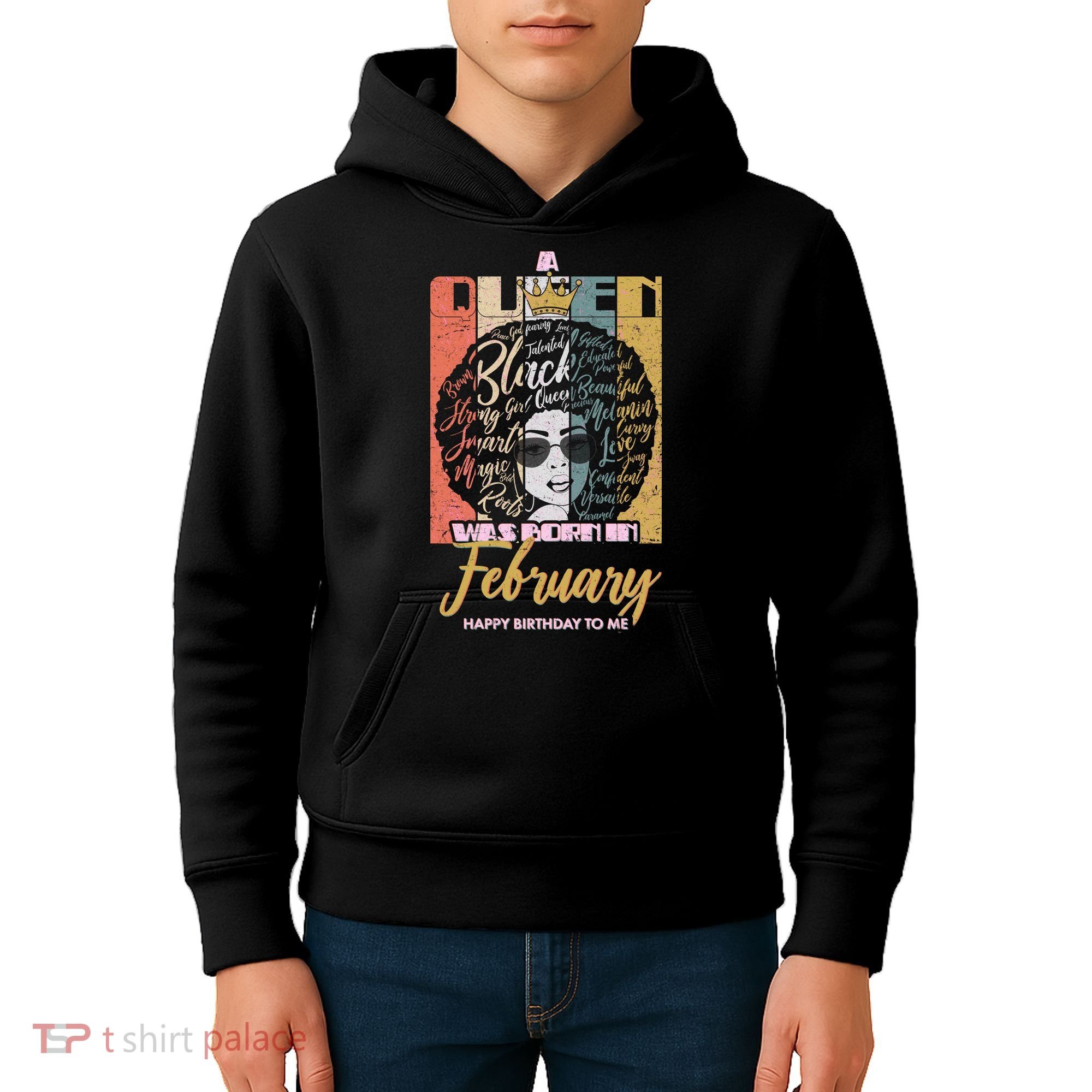 A Queen was Born in February Kids Hoodie