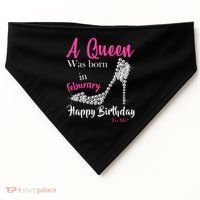 A Queen Was Born In February Birthday USA-Made Doggie Bandana thumb 0