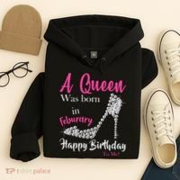 A Queen Was Born In February Birthday Hoodie thumb 4