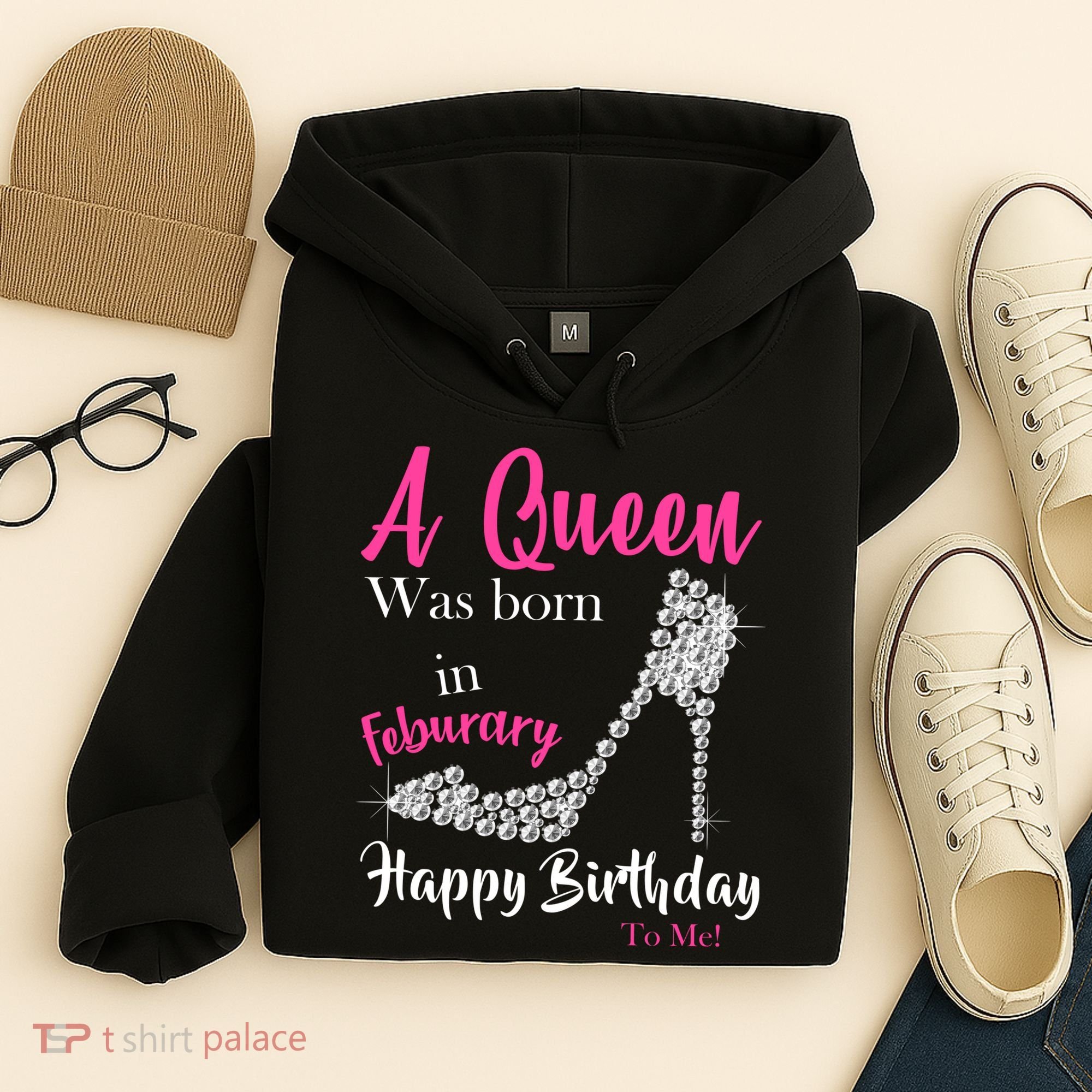 A Queen Was Born In February Birthday Hoodie