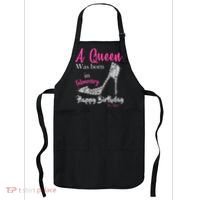 A Queen Was Born In February Birthday Apron thumb 0
