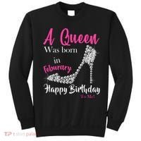 A Queen Was Born In February Birthday Sweatshirt thumb 0