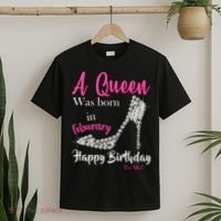 A Queen Was Born In February Birthday T-Shirt thumb 2