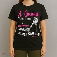 A Queen Was Born In February Birthday T-Shirt thumb 4