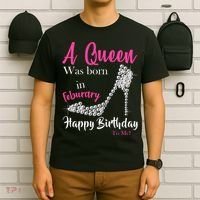 A Queen Was Born In February Birthday T-Shirt thumb 6