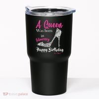 A Queen Was Born In February Birthday Tumbler thumb 0