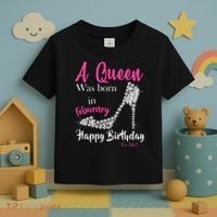 A Queen Was Born In February Birthday Toddler T-Shirt thumb 3