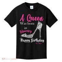 A Queen Was Born In February Birthday Kids T-Shirt thumb 0