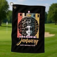 A Queen Was Born In January Golf Towel thumb 1