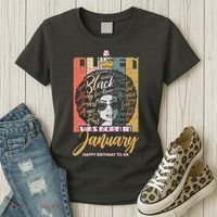 A Queen Was Born In January Women's T-Shirt thumb 3