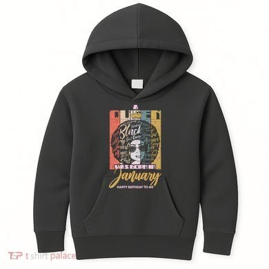 A Queen Was Born In January Kids Hoodie