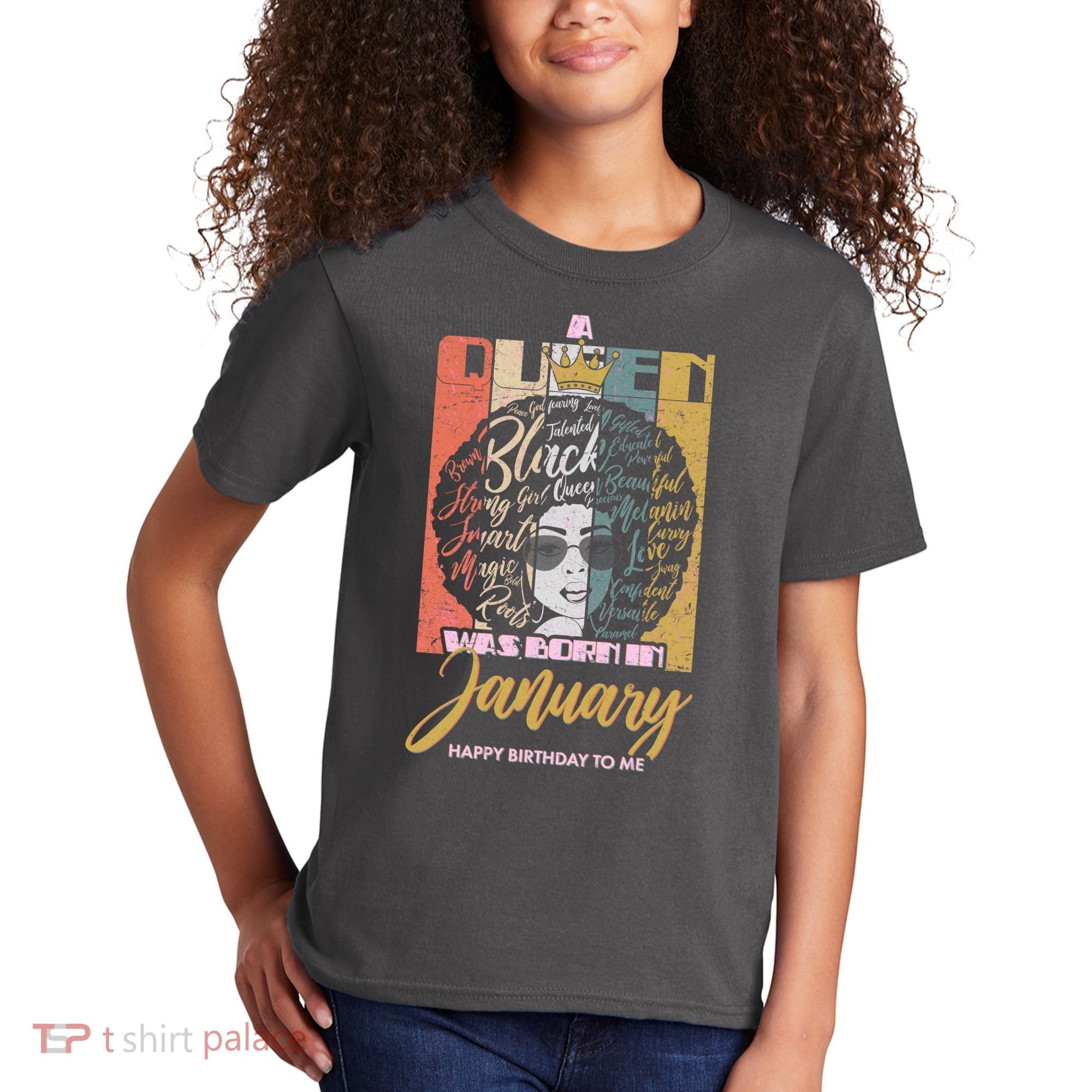 A Queen Was Born In January Kids T-Shirt