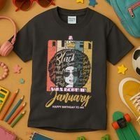 A Queen Was Born In January Kids T-Shirt thumb 3