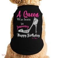 A Queen Was Born In January Birthday Doggie Tank thumb 0