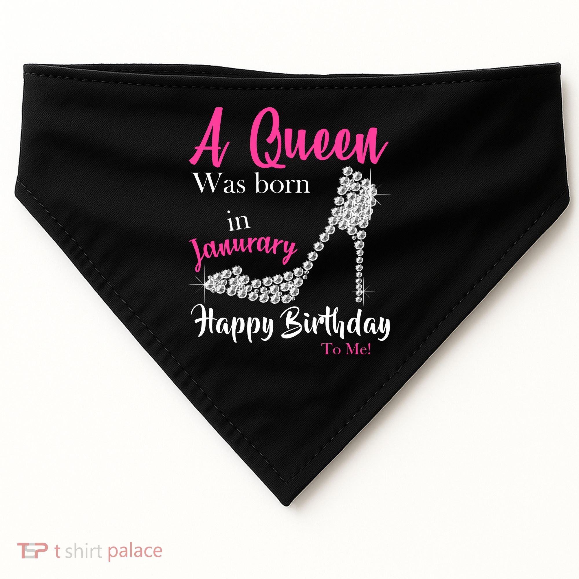 A Queen Was Born In January Birthday USA-Made Doggie Bandana