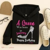 A Queen Was Born In January Birthday Hoodie thumb 4